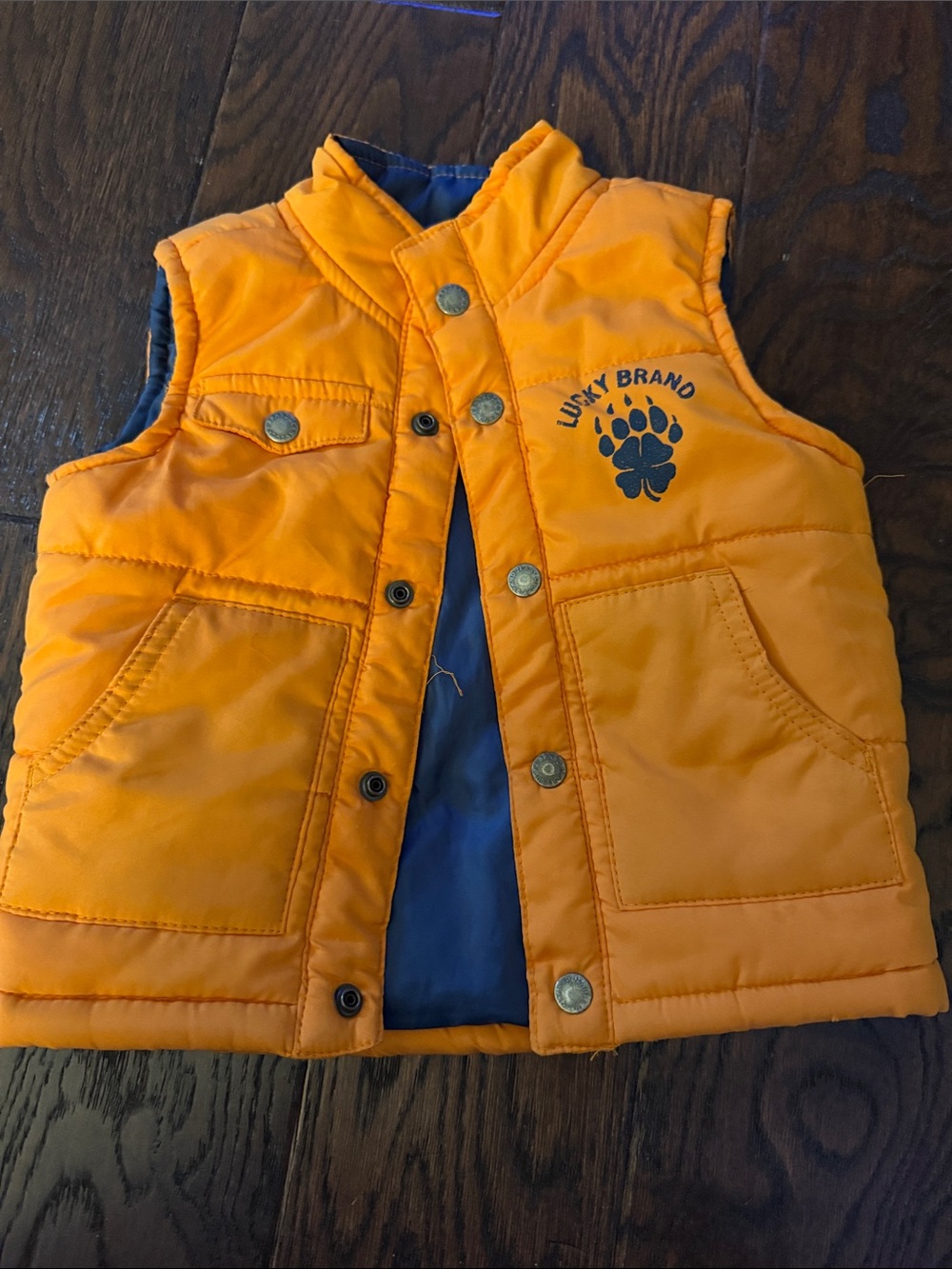 Lucky Brand Kids Bright Orange Quilted Vest